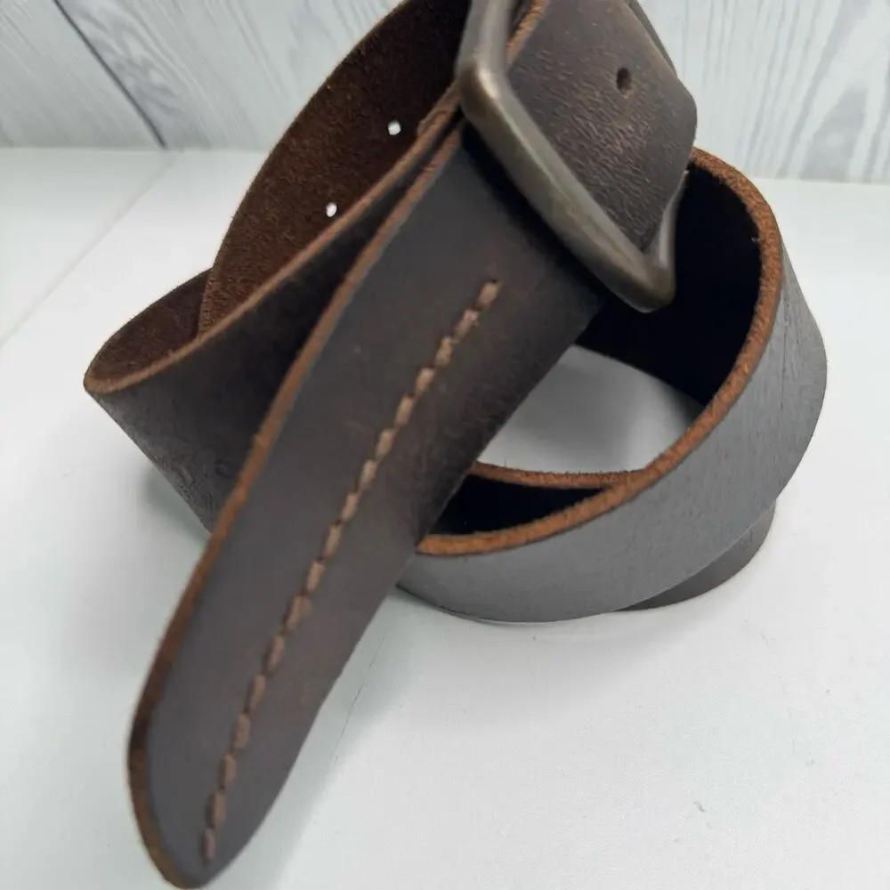 Vintage American Eagle Belt Mens Genuine Leather Brown  Y2K Sz 38